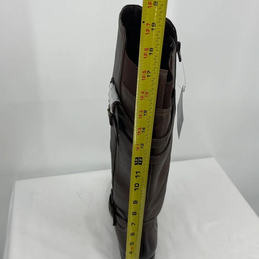 NATURALIZER SIZE 9.5W WC Classic Brown Knee-High Riding Boots Women NWT leather
